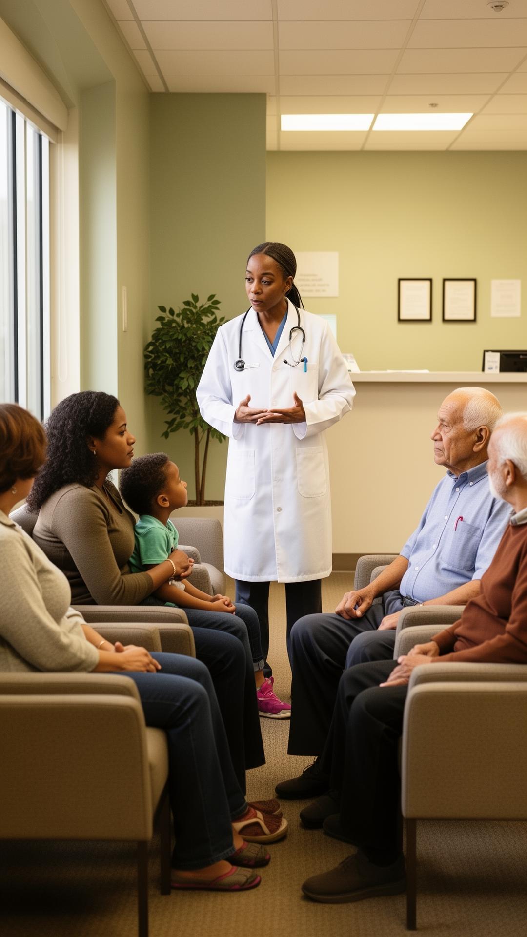 A care team welcoming a family at The Clinic For All